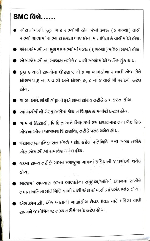 SMC રચનાનું સ્વરૂપ, SMC RACHANA