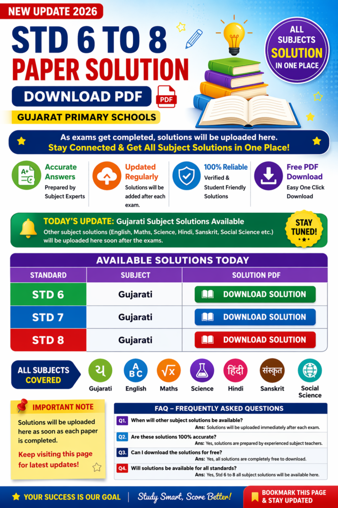 Std 6 to 8 Paper Solution 2026 PDF