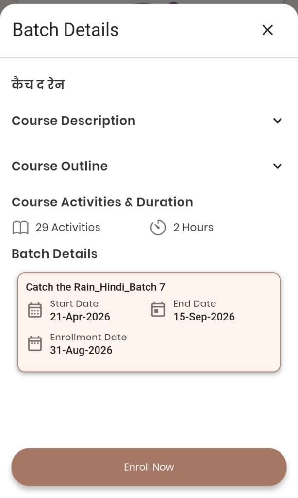 Catch the Rain – Hindi