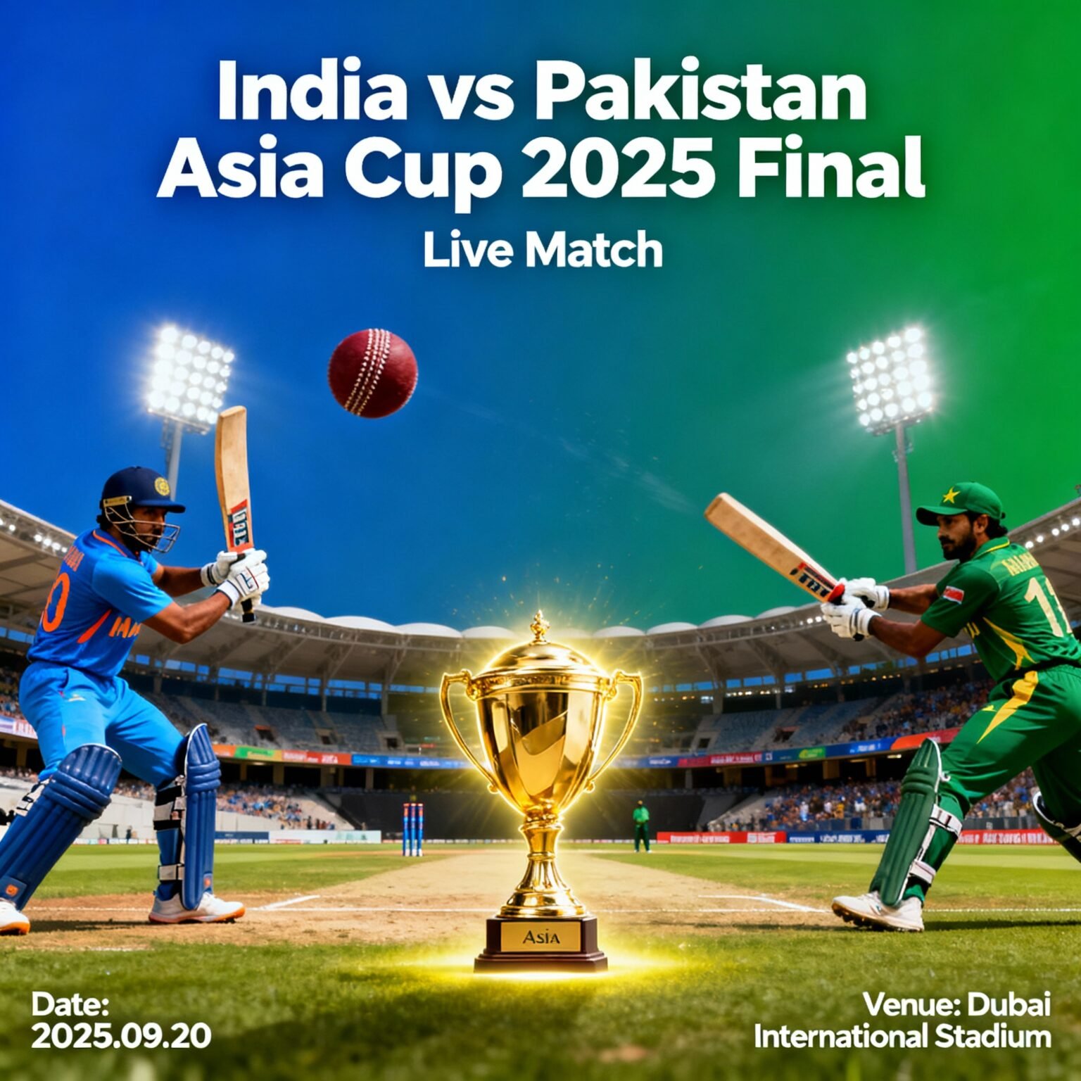 Asia Cup 2025 Final: India vs Pakistan T20 Live Match