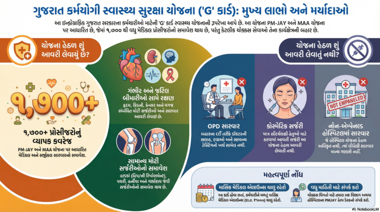 ગુજરાત કર્મયોગી સ્વાસ્થ્ય સુરક્ષા યોજના (G Card) 2025 | 1700+ કેશલેસ સારવારની સંપૂર્ણ માહિતી