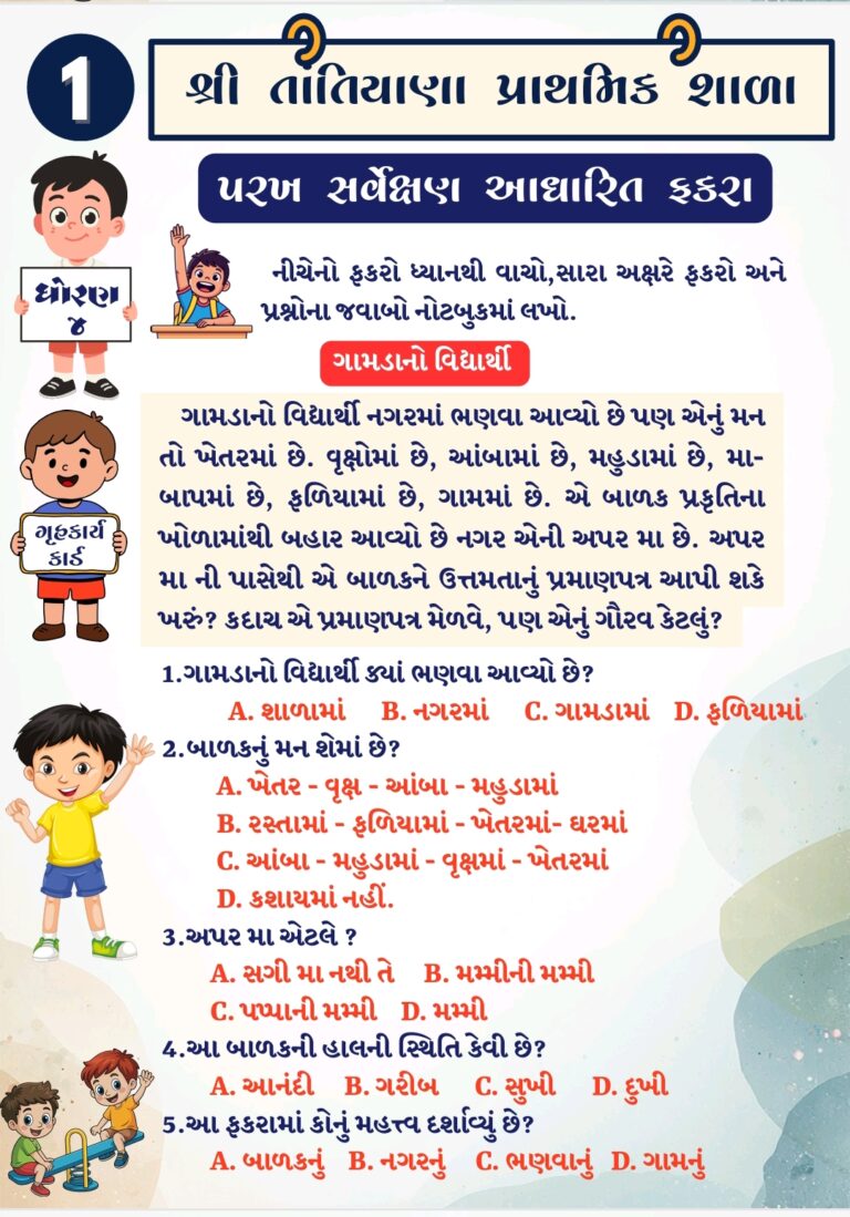PARAKH આધારિત ગૃહકાર્ય kard