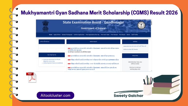 Mukhyamantri Gyan Sadhana Merit Scholarship (CGMS) Result 2026
