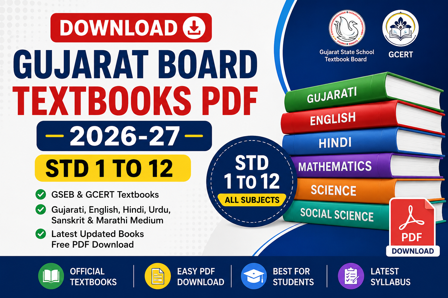 Gujarat Board Textbooks PDF 2026-27